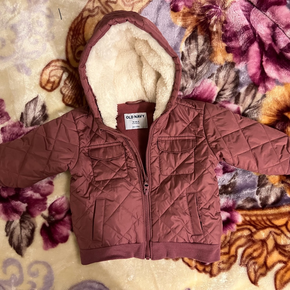 Old navy fleeced lined body, Sherpa hoodie 18-24 m